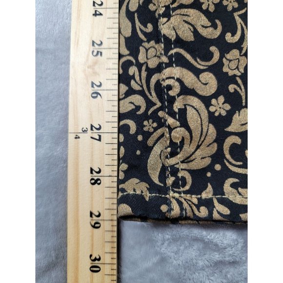 SEVEN 7 FOR ALL‎ MANKIND Black Gold Paisley Skinny Jeans Size 38x29 - Picture 2 of 8